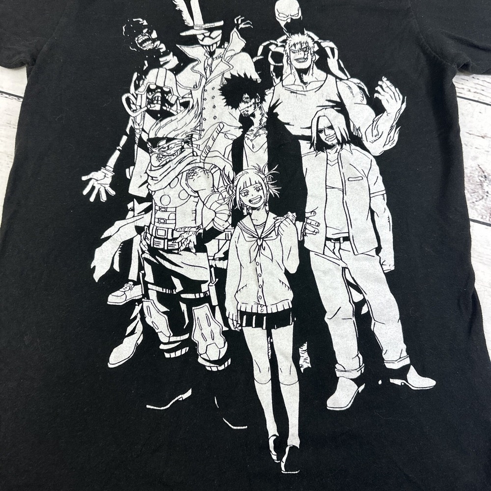 My Hero Academia Vanguard Action Squad Black Graphic T-Shirt Mens Small S Anime - Picture 2 of 8